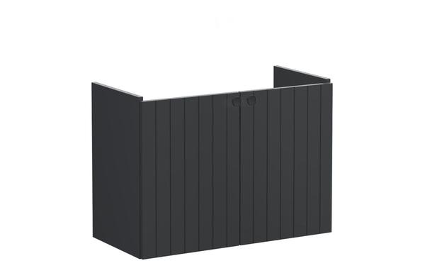 VitrA Root Groove 80cm 2 Door Wall Hung Slim Washbasin Unit - Matt Graphite